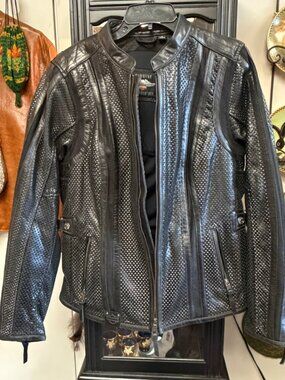 Harley-Davidson Women’s 3W Black Perforated Leather Motorcycle Jacket